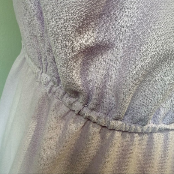 Vintage Jane Baar New York Lavender Midi Dress w/ Lace Shoulders & Pearl Button - Picture 7 of 9